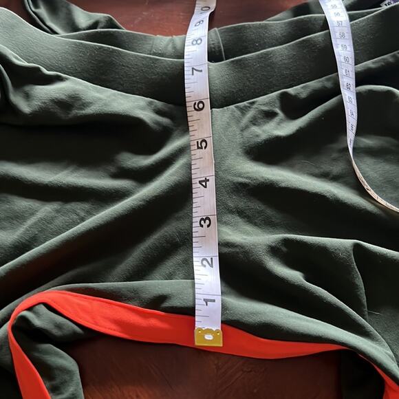 Mondor Size S Green & Orange Stretch Knit Pants with Tie Belt NWT Yoga Athletic - Picture 10 of 10